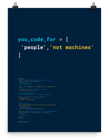 You Code for People, not Machines