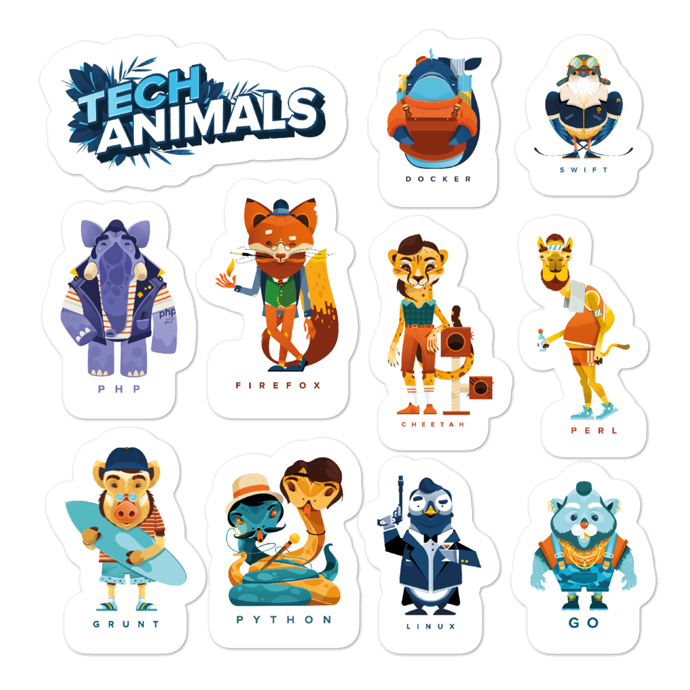 Stickerset Tech Animals - Tower Stuff Store